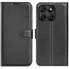 Coque portefeuille Phonesta Litchi Skin pour Motorola Moto G67/G77 - Noir 0