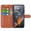 Coque portefeuille Phonesta Litchi Skin pour Motorola Signature - Marron 3