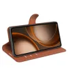 Coque portefeuille Phonesta Litchi Skin pour Oppo Find X9 Ultra - Marron 4