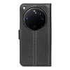 Coque portefeuille Phonesta Litchi Skin pour Oppo Find X9 Ultra - Noir 2