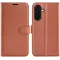 Coque portefeuille Phonesta Litchi Skin pour Samsung Galaxy A37 - Marron