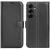 Coque portefeuille Phonesta Litchi Skin pour Samsung Galaxy S25 FE - Noir 0