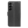 Coque portefeuille Phonesta Litchi Skin pour Samsung Galaxy S25 FE - Noir 2