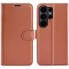 Coque portefeuille Phonesta Litchi Skin pour Samsung Galaxy S26 Ultra - Marron 0