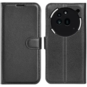 Coque portefeuille Phonesta Litchi Skin pour Nothing Phone (3a) Pro - Noir