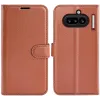 Coque portefeuille Phonesta Litchi Skin pour Nothing Phone (4a) - Marron 0