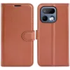 Coque portefeuille Phonesta Litchi Skin pour Realme 16 Pro - Marron 0