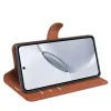 Coque portefeuille Phonesta Litchi Skin pour Realme 16 Pro Plus - Marron 4