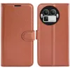 Coque portefeuille Phonesta Litchi Skin pour Realme GT 8 Pro - Marron 0