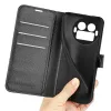 Coque portefeuille Phonesta Litchi Skin pour Realme GT 8 Pro - Noir 5