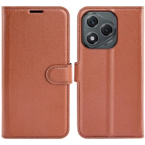 Coque portefeuille Phonesta Litchi Skin pour HONOR 400 Lite - Marron