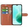 Coque portefeuille Phonesta Litchi Skin pour HONOR 400 Lite - Marron 3