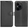 Coque portefeuille Phonesta Litchi Skin pour HONOR 400 Pro - Noir 0