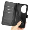 Coque portefeuille Phonesta Litchi Skin pour HONOR 400 Pro - Noir 5