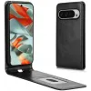 Coque portefeuille Phonesta Leather Vertical Flip pour Google Pixel 9 / 9 Pro - Noir