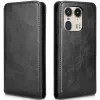 Coque portefeuille Phonesta Leather Vertical Flip pour Motorola Edge 50 Ultra - Noir 0