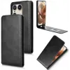 Coque portefeuille Phonesta Leather Vertical Flip pour Motorola Edge 50 Ultra - Noir 1