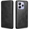 Coque portefeuille Phonesta Leather Vertical Flip pour Xiaomi Redmi Note 14 4G - Noir