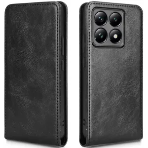 Coque portefeuille Phonesta Leather Vertical Flip pour Xiaomi 14T - Noir