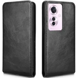 Coque portefeuille Phonesta Leather Vertical Flip pour Oppo Reno11 F 5G - Noir