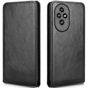 Coque portefeuille Phonesta Leather Vertical Flip pour HONOR 200 - Noir