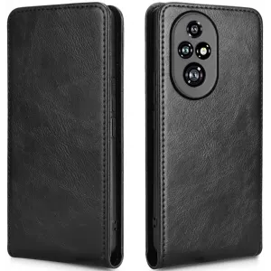 Coque portefeuille Phonesta Leather Vertical Flip pour HONOR 200 Pro - Noir