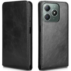 Coque portefeuille Phonesta Leather Vertical Flip pour Realme C63/C61 / Note 60 - Noir