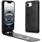 Coque portefeuille Phonesta Leather Vertical Flip pour Apple iPhone 17e/16e - Noir