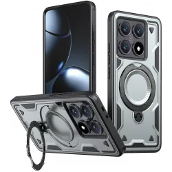 Coque arrière Phonesta MagLock Armor anneau et MagSafe pour Xiaomi 14T - Gris