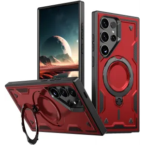 Coque arrière Phonesta MagLock Armor anneau et MagSafe pour Samsung Galaxy S25 Ultra - Rouge