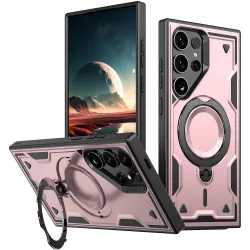 Coque arrière Phonesta MagLock Armor anneau et MagSafe pour Samsung Galaxy S25 Ultra - Or rose
