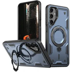 Coque arrière Phonesta MagLock Armor anneau et MagSafe pour Samsung Galaxy A16 - Bleu foncé