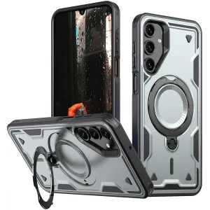 Coque arrière Phonesta MagLock Armor anneau et MagSafe pour Samsung Galaxy A16 - Gris