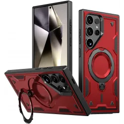 Coque arrière Phonesta MagLock Armor anneau et MagSafe pour Samsung Galaxy S24 Ultra - Rouge