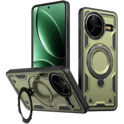 Coque arrière Phonesta MagLock Armor anneau et MagSafe pour Xiaomi Poco F7 Pro/F7 Ultra - Vert