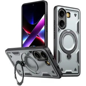 Coque arrière Phonesta MagLock Armor anneau et MagSafe pour Xiaomi Poco X7 Pro - Gris