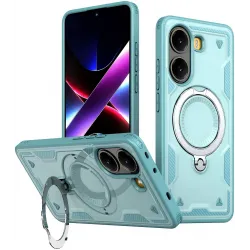 Coque arrière Phonesta MagLock Armor anneau et MagSafe pour Xiaomi Poco X7 Pro - Bleu clair