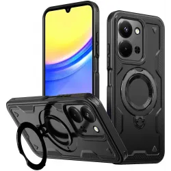 Coque arrière Phonesta MagLock Armor anneau et MagSafe pour Xiaomi Redmi 15C / Xiaomi Poco C85 - Noir