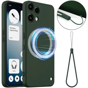 Coque arrière en silicone Phonesta Royale Liquid avec MagSafe pour Nothing Phone (3a) Lite - Vert foncé
