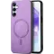 Coque arrière Phonesta Retro Vegan Leather MagSafe pour Samsung Galaxy A55 - Violet