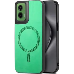 Coque arrière Phonesta Retro Vegan Leather MagSafe pour Motorola Moto G35 - Vert