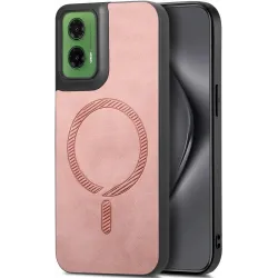 Coque arrière Phonesta Retro Vegan Leather MagSafe pour Motorola Moto G35 - Rose