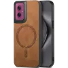 Coque arrière Phonesta Retro Vegan Leather MagSafe pour Motorola Moto G55 - Marron 0