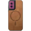 Coque arrière Phonesta Retro Vegan Leather MagSafe pour Motorola Moto G55 - Marron 1