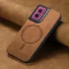 Coque arrière Phonesta Retro Vegan Leather MagSafe pour Motorola Moto G55 - Marron 3