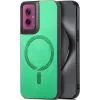 Coque arrière Phonesta Retro Vegan Leather MagSafe pour Motorola Moto G55 - Vert 0