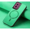 Coque arrière Phonesta Retro Vegan Leather MagSafe pour Motorola Moto G55 - Vert 3