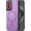 Coque arrière Phonesta Retro Vegan Leather MagSafe pour Motorola Moto G55 - Violet 0