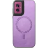 Coque arrière Phonesta Retro Vegan Leather MagSafe pour Motorola Moto G55 - Violet 1