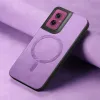 Coque arrière Phonesta Retro Vegan Leather MagSafe pour Motorola Moto G55 - Violet 3